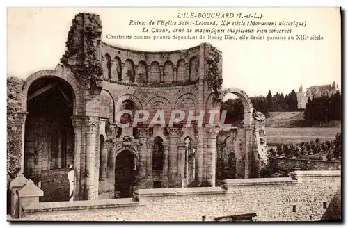 Cartes postales L&#39Ile Bouchard Ruines De I&#39Eglise Saint Leonard le choeur orne de magnifiques chapiteaux