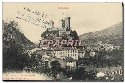 Ansichtskarte AK Foix Vue De Montgaury Cachet 17eme corps d&#39armee Hopital Temporaire (rare)