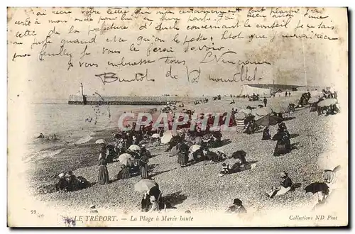 Ansichtskarte AK Le Treport La Plage a Maree Haute