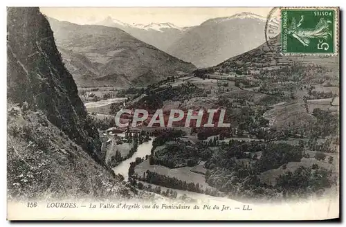 Cartes postales Lourdes La Vallee d&#39Argeles Vue du Funiculaire du Pic de Jer