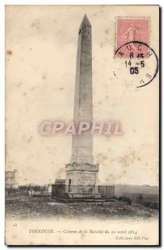 Cartes postales Toulouse Colonne de la Bataille du 10 avril 1814