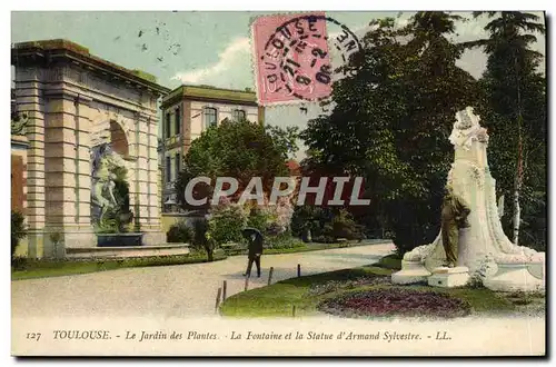 Ansichtskarte AK Toulouse Le Jardin des Plantes La Fontaine et la Statue d&#39Armand Sylvestre