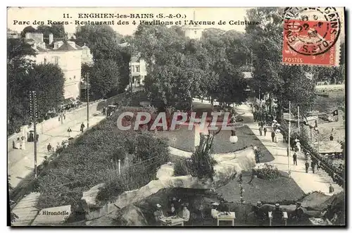 Cartes postales Enghien les Bains Parc des Roses Restaurant des 4 pavillons et l&#39avenue de ceinture