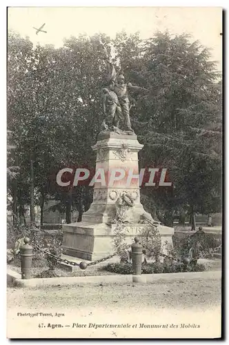 Ansichtskarte AK Agen Place Departementale et Monument des Mobiles Militaria