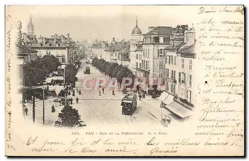 Cartes postales Pau Rue De La Prefecture Tramway