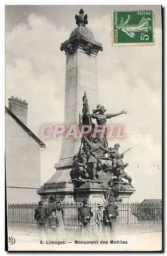 Cartes postales Limoges Monument des Mobiles Militaria