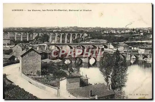 Ansichtskarte AK Limoges La Vienne les Ponts St Martial National et Viaduc