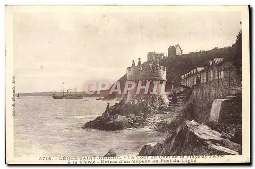 Ansichtskarte AK Legue Saint Brieuc La Tour du Guet de la plage de l&#39anse a la vierge Entree d&#39un vapeur au