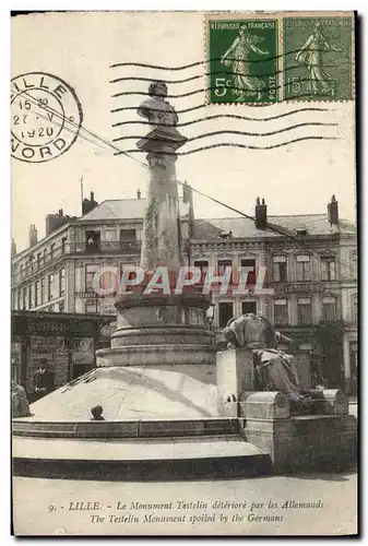 Cartes postales Lille Le Monument Testelin deteriore par les Allemands