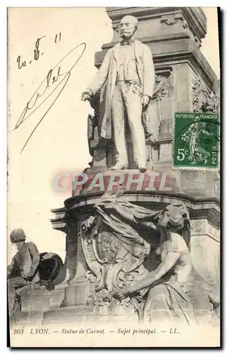 Cartes postales Lyon Statue de Carnot Sujet principal