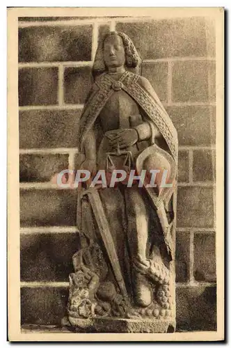 Cartes postales Locronan Statue de Saint Michel Interieur de la chapelle du Penity