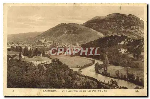 Cartes postales Lourdes Vue Generale Et Le Pic Du Jer