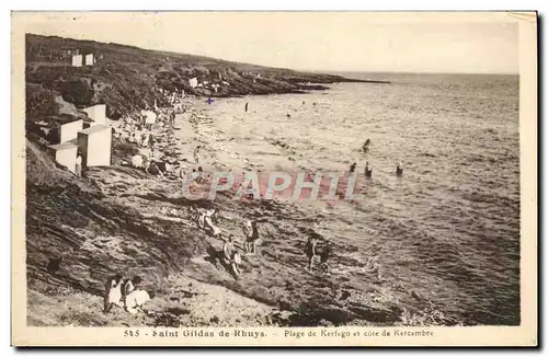 Cartes postales Saint Gildas du Rhuys Plage de Kerfugo et cote de Kercambre