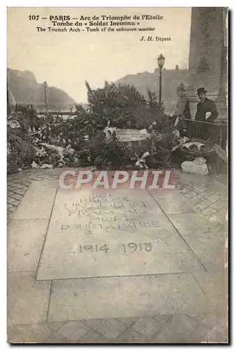 Ansichtskarte AK Paris Arc de Triomphe de L&#39Etoile Tombe du soldat inconnu Militaria