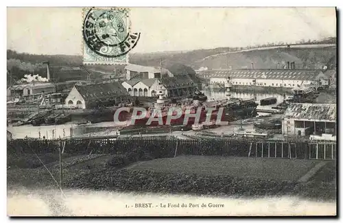 Cartes postales Brest Le Fond du Port de Guerre Bateau