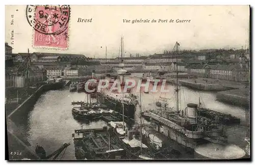 Ansichtskarte AK Brest Vue Generale du Port de Guerre Bateaux