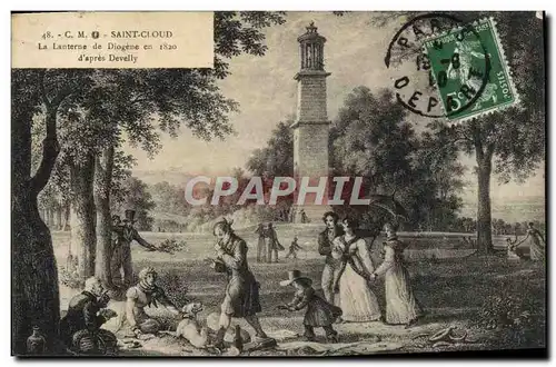 Cartes postales Saint Cloud La Lanterne de Diogene en 1820 d&#39apres Develly