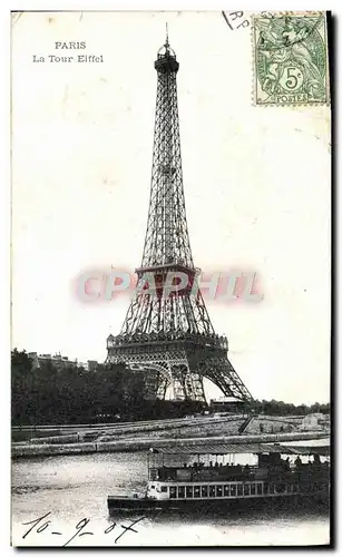 Ansichtskarte AK Paris La Tour Eiffel Bateau peniche