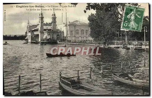 Ansichtskarte AK Enghien les Bains Le Casino Le jardin des roses et le theatre