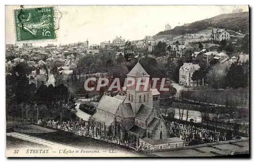 Cartes postales Etretat L&#39Eglise et Panorama