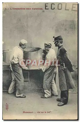 Cartes postales Maintenant Vite sur le Fer Militaria Inspection des cuisines