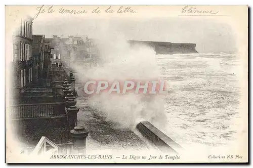 Ansichtskarte AK Arromanches Les Bains La Digue un Jour de Tempete