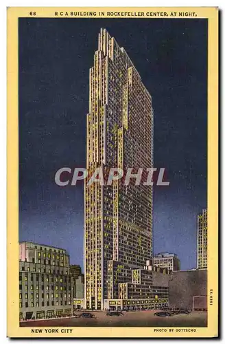 Cartes postales moderne New York City RCA Building in Rockfeller Center at night