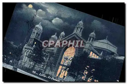 Cartes postales Lille Le palais Rameau La nuit