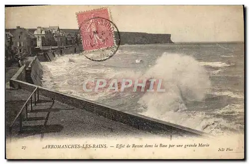 Cartes postales Arromanches Les Bains effet de Ressac Dans la baie par une grande maree