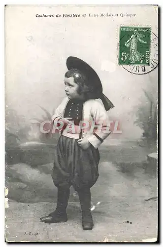 Cartes postales Costumes du Finistere Entre Morlaix et Quimper Folklore