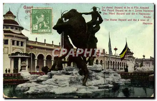 Cartes postales Gand 1913 Le Cheval Bayard et les 4 fils Aimond