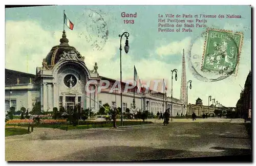 Cartes postales Gand 1913 La Ville de Paris et l&#39Avenue des Nations