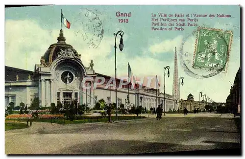 Cartes postales Gand 1913 La Ville de Paris et l'Avenue des Nations