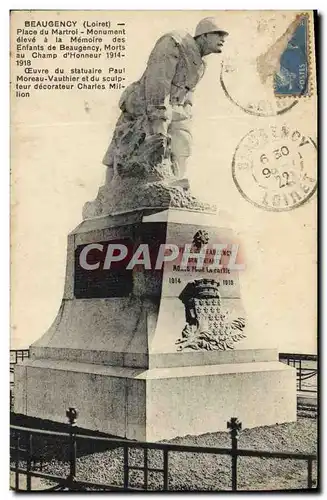 Cartes postales Beaugency Place du Martroi Monument eleve a la memoire des enfants de Beaugency Militaria
