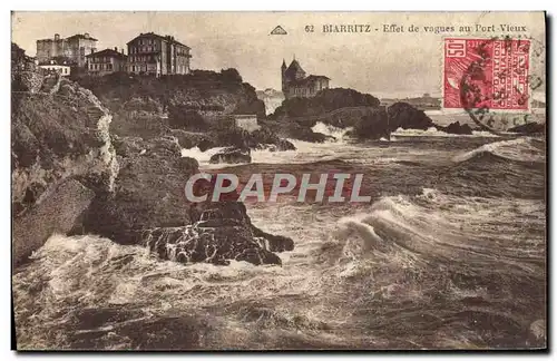 Ansichtskarte AK Biarritz Efiet de Vagues au Port Vieux