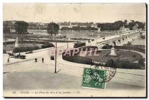 Cartes postales Tours La Place des Arts et les Jardins