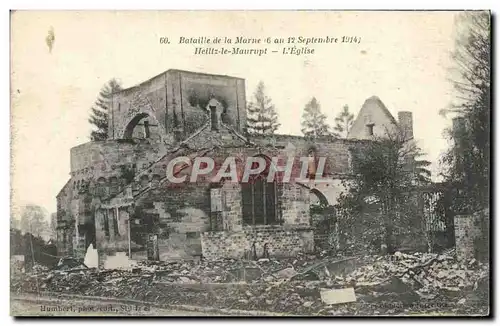 Cartes postales Bataille de la Marne Heiltz le Maurupt L'eglise Militaria