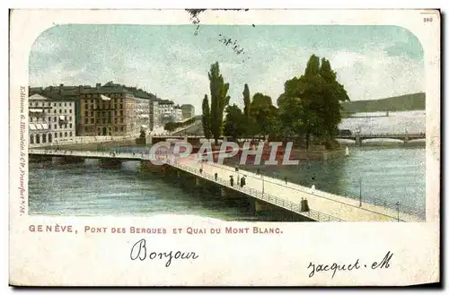 Cartes postales Geneve Pont des Bergues et quai du Mont Blanc