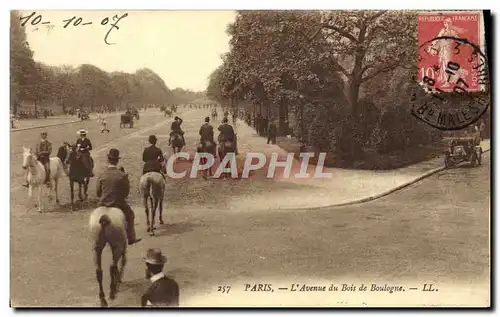 Ansichtskarte AK Paris L&#39Avenue du Bois de Boulogne Cheval