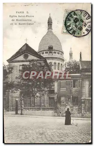 Ansichtskarte AK Paris Eglise Saint Pierre de Montmartre et le Sacre Coeur