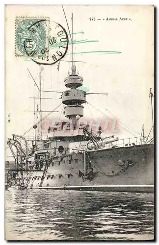 Cartes postales Amiral Aube Bateau