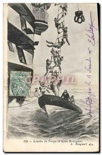 Cartes postales Echelle de Poupe d&#39apres Bourgain Bateau