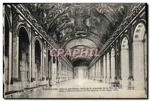 Cartes postales Versailles Galerie des Glaces Salle de la signature de la Paix