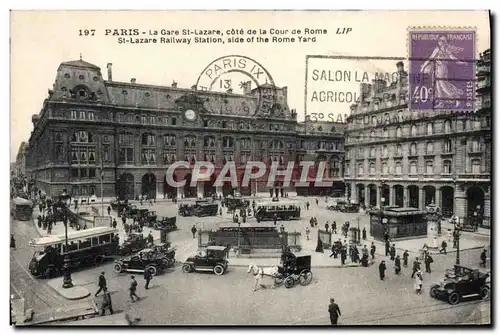 Ansichtskarte AK Paris La Gare St Lazare Cote de la Cour de Rome Flamme Salon de la Machine Agricole