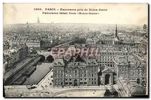 Cartes postales Paris Panorama Pris de Notre Dame