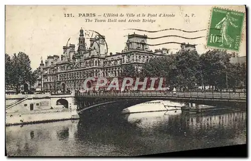 Ansichtskarte AK Tout Paris L&#39Hotel de ville et le Pont d&#39Arcole