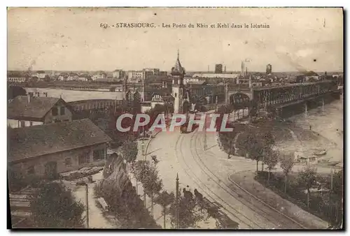 Ansichtskarte AK Strasbourg Les Ponts du Rhin et Kehl Dans le Lointain