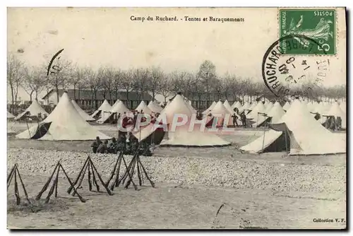 Cartes postales Camp du Ruchard Tentes et baraquements Militaria