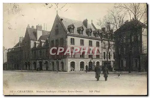 Ansichtskarte AK Chartres Maison Gothique Cloitre Notre Dame
