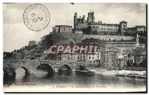 Ansichtskarte AK Beziers Vue Generale Prise Du Pont Neuf